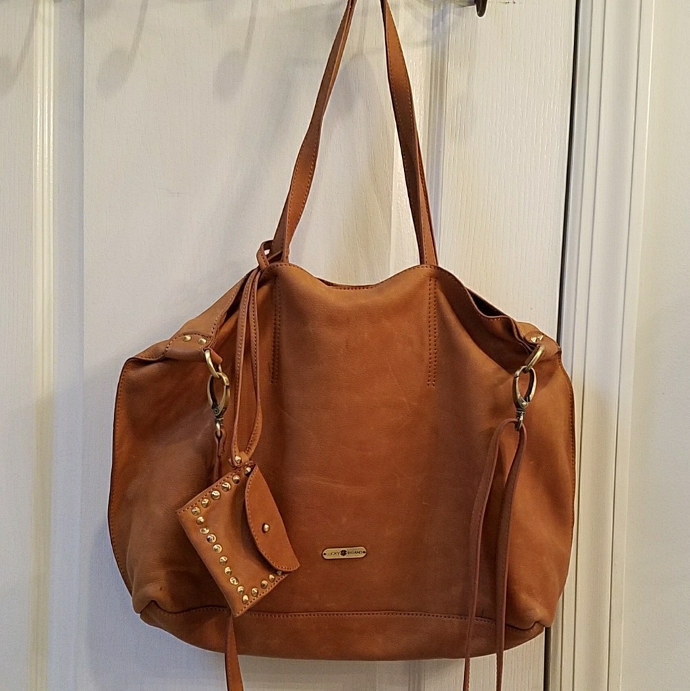 Lucky Brand 3pc tote set Genuine Leather tote bag